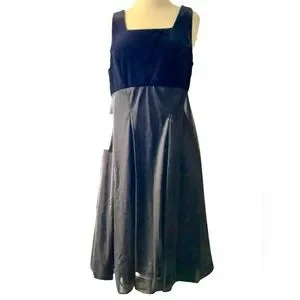 NWT Simco Black Velvet and Toile Dress